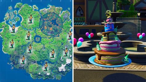 Birthday Cake Locations In Fortnite Season 4 Fortnite Birthday Challenges Youtube