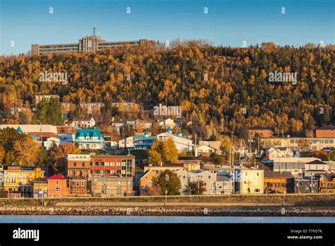 Canada, Quebec, Gaspe Peninsula, Gaspe, town view, dawn Stock Photo - Alamy