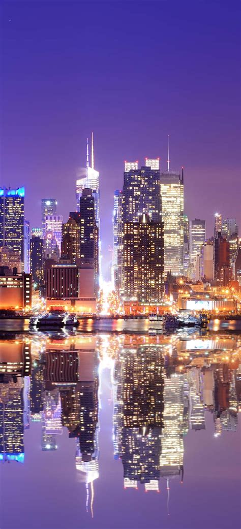 Download New York City Night Reflection Iphone Wallpaper