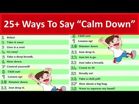 Ways To Say Calm Down In English Calm Down Synonym Youtube