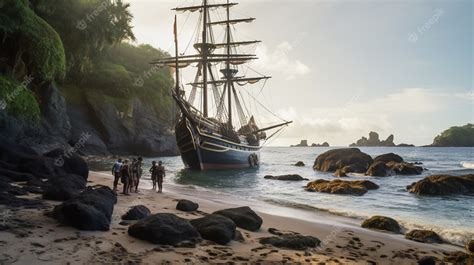 Premium AI Image | Pirate ship sailing on the sea