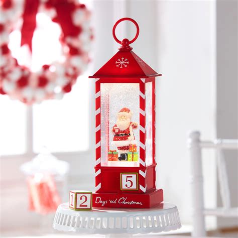 Raz 11 Santa Checking List Lighted Christmas Water Globe Lantern With Countdown Raz Imports