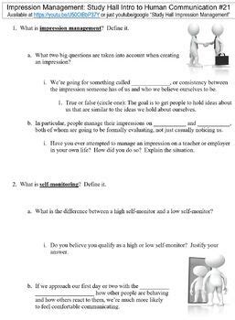 Study Hall Intro To Human Communication 21 Impression Management