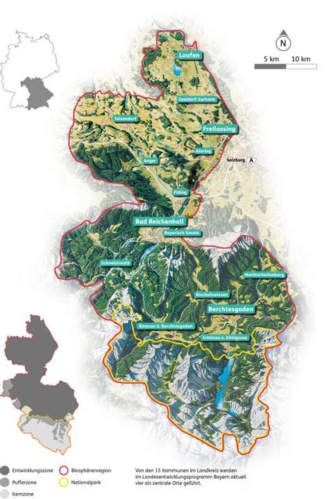 Karte und Zonierung Biosphärenregion Berchtesgadener Land