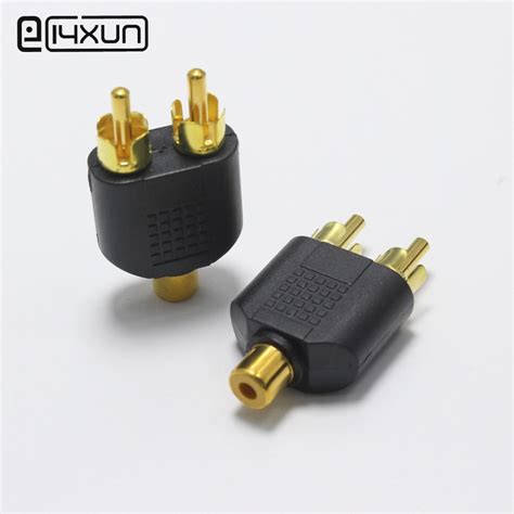 1pcs RCA Male Plug To Female Jack 2 In 1 Gold Plated AV Audio Video