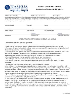 Fillable Online Pvcc Assumption Of Risk Form Fax Email Print Pdffiller