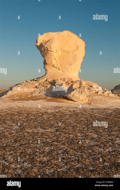 Chalk Rock Formations White Desert Sahara El Beyda Egypt Stock