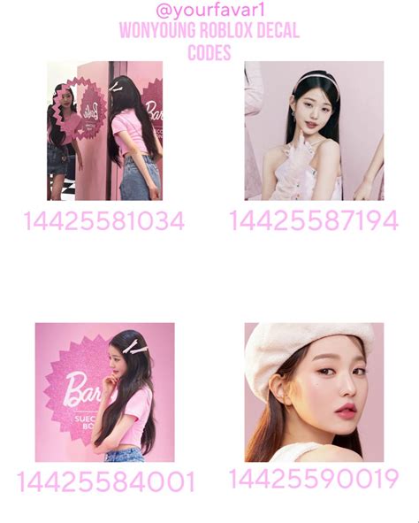 Wonyoung Roblox Decal Codes Roblox Image Ids Aesthetic Roblox Royale High Outfits Royale