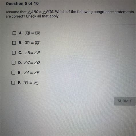 Help Me Please Asap Assume That Abc Pqr Which Of The Following