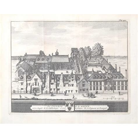 Queen S College Oxford Engraving By Pieter Van Der Aa After David Loggan