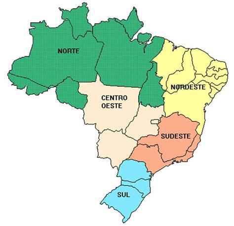 Brazil Regions Map