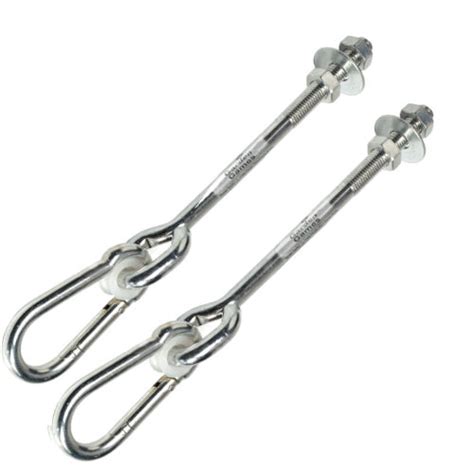 Pair Of Heavy Duty Swing Hook Hangers 260mm Long M12 Galvanized Steel