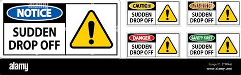 Danger Sign Sudden Drop Off Stock Vector Image Art Alamy