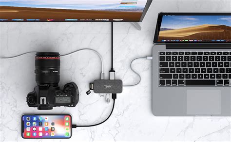 Tsupy Hub Usb C 7 En 1 Conception De Tissu Adaptateur Usb C Vers Usb C