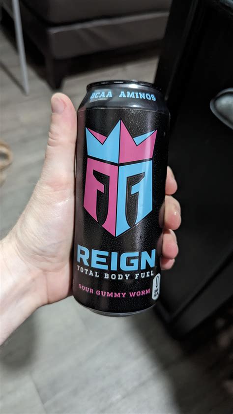 As A Daily Reign Drinker I Finally Got To Try Sour Gummy Worm To Me It Tastes Exactly Like