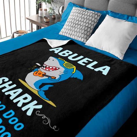 Family Shark 2 ABUELA - Abuela - Baby Blankets Designed & Sold By Christina Murphy