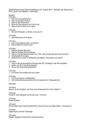 Grundlagen Organismen Botanik Allgemeine Biologie 1 Biologie Der