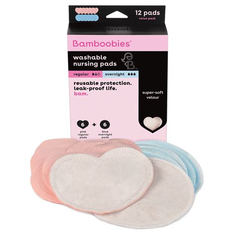 Bamboobies Washable Nursing Pads For Breastfeeding Reusable Pads