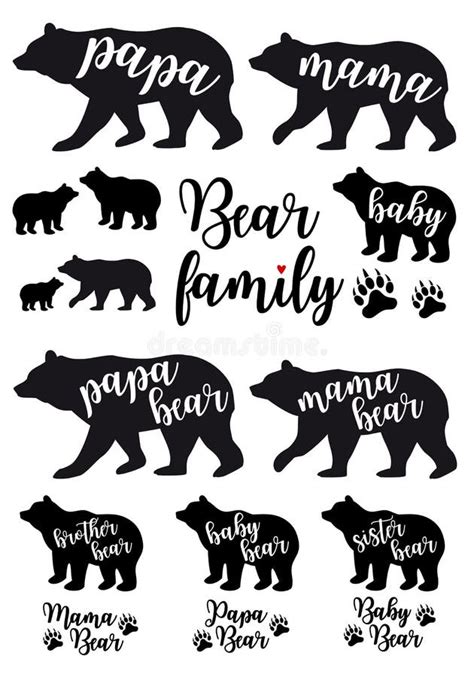 Mama Bear, Papa Bear, Baby Bear, Vector Set Stock Vector - Illustration ...