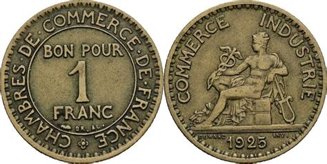 Frankreich 1 Franc 1925 Ss MA Shops