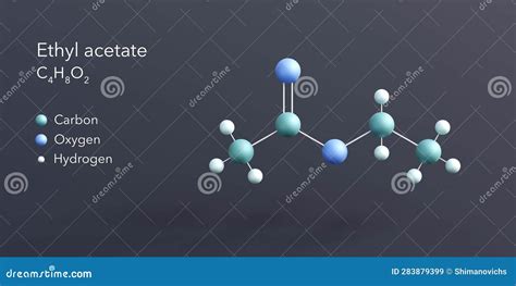 Ethyl Acetate Molecule Structural Chemical Formula Ball And Stick