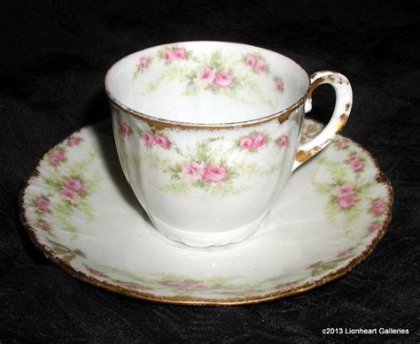 French Limoges Elite Works Demitasse Cup Saucer Pink Roses Etsy