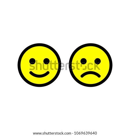 Happy Sad Face Icons Smiley Face Stock Vector Shutterstock