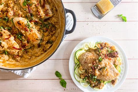 One Pan Creamy Sun Dried Tomato Chicken Dinner Recipe Hungry Girl