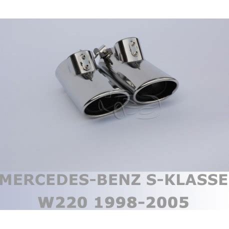 AUSPUFFBLENDE EDELSTAHL ENDROHRE 2X1 AMG LOOK ENDROHR FÜR MERCEDES W220