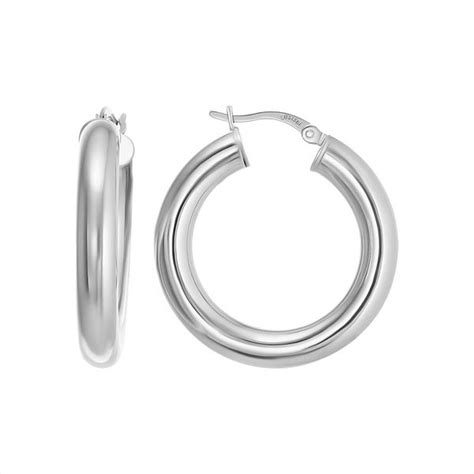 Sterling Silver Round Hoop Earrings