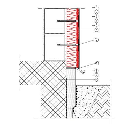 Cad Detalj Presjeka Spoja Kontaktne Fasade I Tla Rockwool Adriatic D