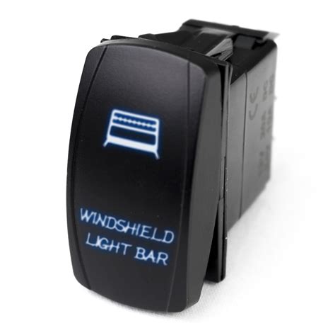 Led Rocker Switch W Blue Led Radiance Windshield Light Bar