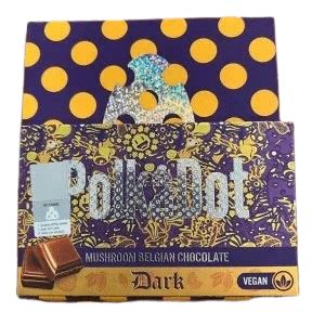 Buy PolkaDot Dark Mushroom Belgian Chocolate Bar For Sale