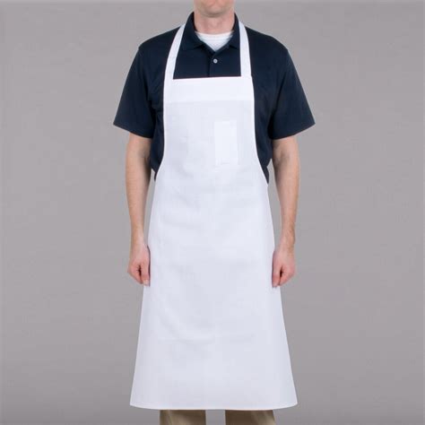 Chef Revival 610bac Customizable Economy White Cotton Bib Apron With