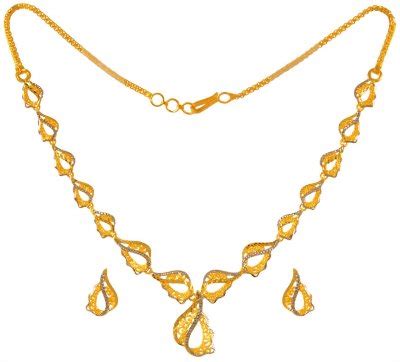 Karat Gold Necklace Set Two Tone Stls Us Karat