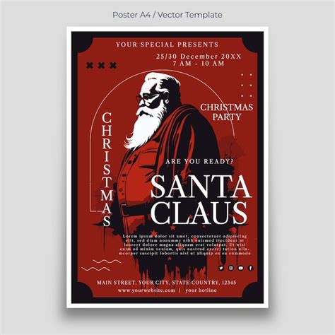 Premium Vector Santa Claus Party Poster Template