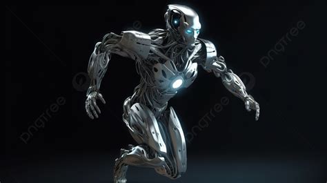 Fondo Ejecutando Cyborg O Robot En Renderizado 3d Con Inteligencia