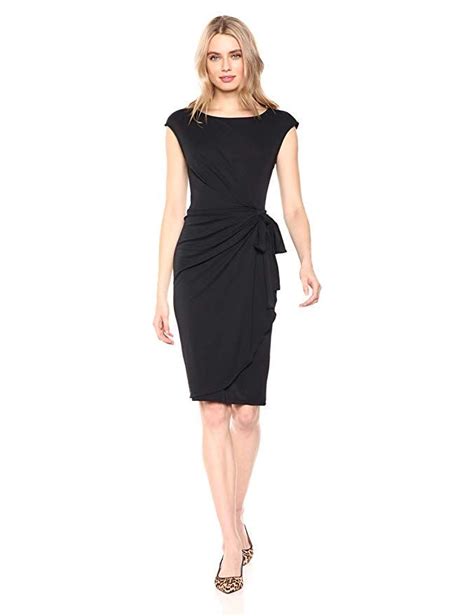 Amazon Lark Ro Women S Cap Sleeve Bateau Neck Wrap Dress