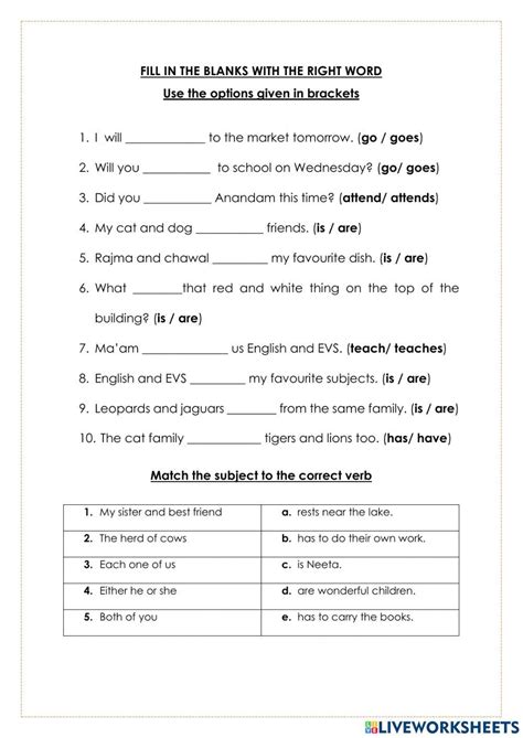 subject verb agreement grammar guide: English ESL worksheets pdf & doc ...