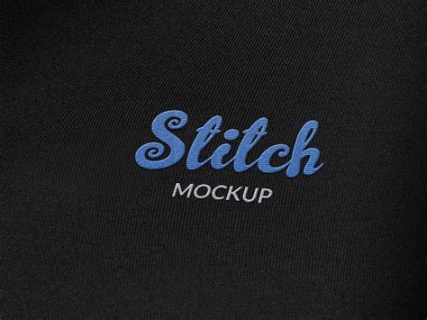 Premium PSD Embroidery Logo Mockup On A Black Fabric