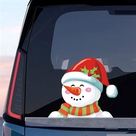 Amazon Nouiroy Funny Christmas Peeking Car Decal Christmas Santa