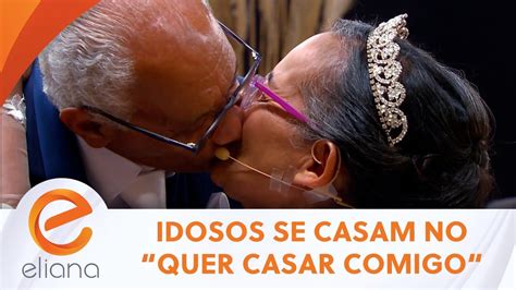 Casal De Idosos Se Casam No Quadro Quer Casar Comigo Eliana