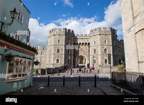 Windsor Uk General View Around Windsor Castle And The Town At The Town