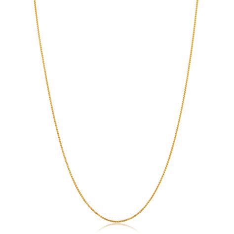 14k Yellow & White Gold Filled Wheat Chain Pendant Necklace, Everyday Elegant Jewelry (0.8 mm ...