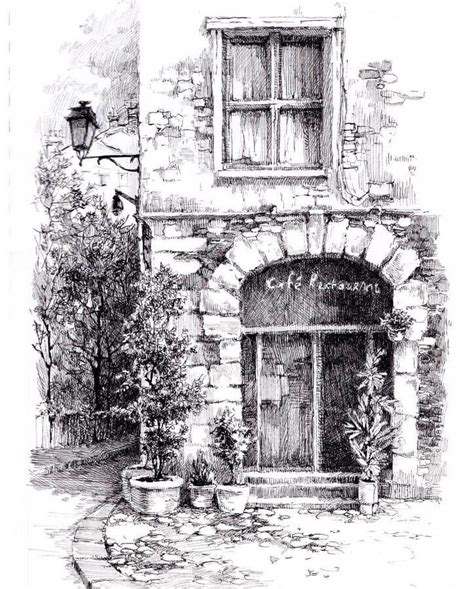 Picturesque Urban Sketches Pencil Sketches Landscape Art Drawings