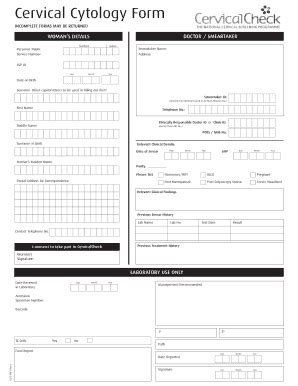 Fillable Online Cervical Cytology Form Newtown Medical Practice Fax