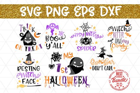 Halloween Bundle Svg Cut Files Trick Or Treat Dxf Png Eps By Mulia