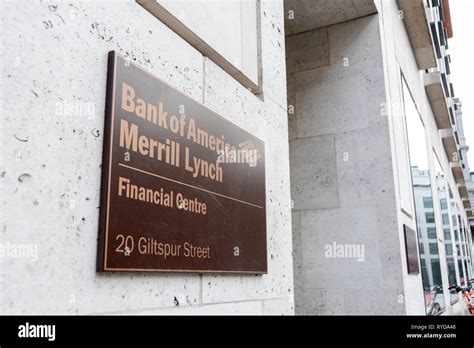 Signage Outside Bank Of America Merrill Lynch Financial Centre