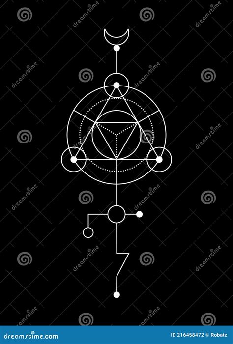 D Black Merkaba Sacred Geometry Esoteric Or Spiritual Symbol Vector