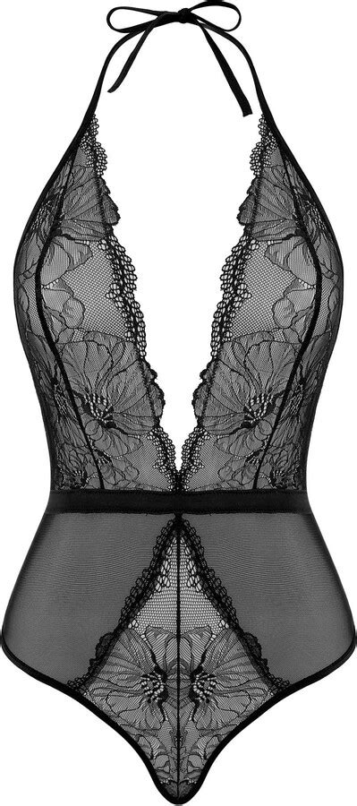 Amorbella Sexy Lace Plus Size One Piece Lingerie Thong Bodysuit For